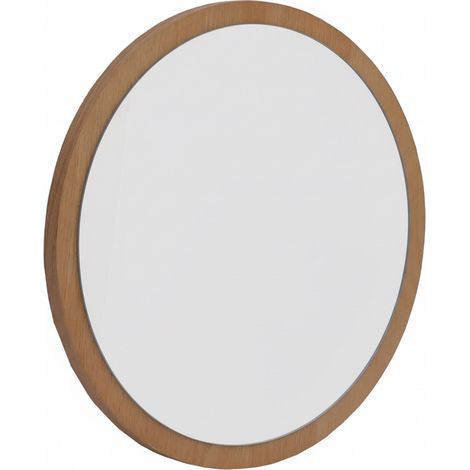 Espejo MCA HHG-388, espejo de pared, espejo de vestidor, espejo de pasillo, madera maciza y cristal, 40 cm, roble
