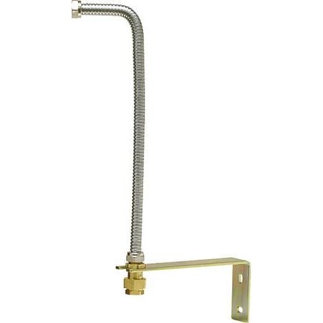 Set de raccord 3/4" avec tube ondule 500 mm avec support mural pour filet male (1/2)