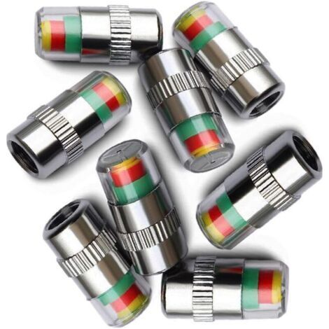 Set di 8 tappi valvola con indicatore di pressione pneumatici auto 3 co (1/5)