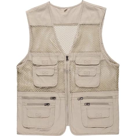 Chaleco deportivo para exteriores - Unisex - Chaleco de malla transpirable con bolsillos - Adecuado para caza, pesca y acampada - Verano (1/5)