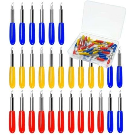 30pcs Lames de Rechange pour Cricut Explore Air, Cricut Explore Air 2, Cricut Explore Air 3, Cricut Maker, Cricut Maker 3, Cricut Expression pour Machines de Découpe de Vinyle (Multicolore) (1/4)
