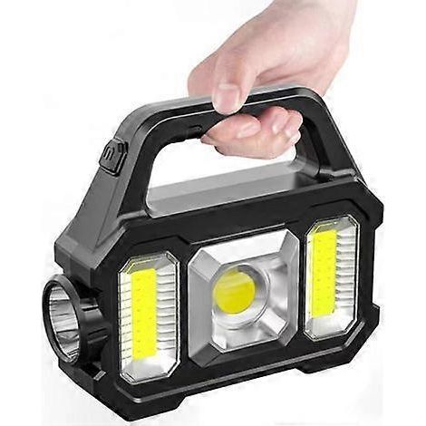 Projecteur LED rechargeable pour camping, 2500 mAh, alimenté par USB et solaire, étanche, pour extérieur (1/5)