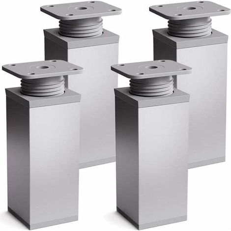 1 Set mit 4 Möbelfüßen, XU, Höhe: 100 mm (+100 mm) verstellbar, Winkelprofil: 40 x 40 mm - KZQ (1/4)