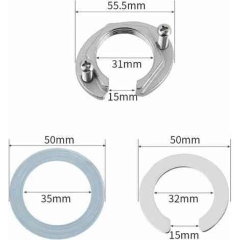 Kit di dadi di fissaggio per rubinetti in acciaio inox per evitare l'allentamento dei rubinetti di cucina e bagno, connettore a dado a foro singolo da 32 mm (1/3)