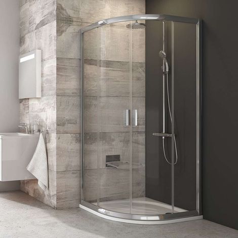 Ravak Blix - Box doccia a quarto di cerchio in 4 parti, 78-80 cm, alluminio lucido/vetro trasparente 3B240C00Z1
