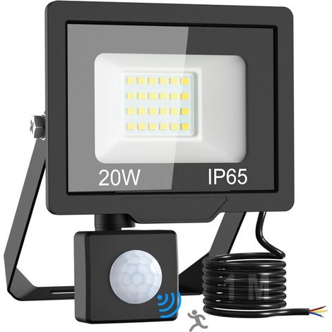20W LED Außenflutlicht mit Sensor, 2000LM LED Außenstrahler, IP65 wasserdichte Außenbeleuchtung, 6500K Kaltweiß Außenbeleuchtung Lampe Bewegungsmelder für Garten, Garage FLITI (1/4)