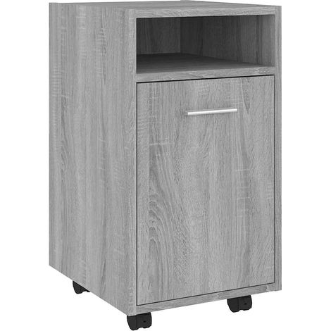 Maison Exclusive - Armario auxiliar con ruedas contrachapado gris (1/5)