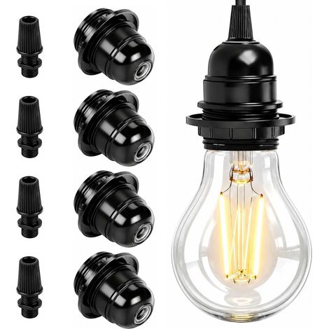 4 Pièces Douille Ampoule E27, 250V 4A 60W Douille Lumière E27 a Visser (1/5)