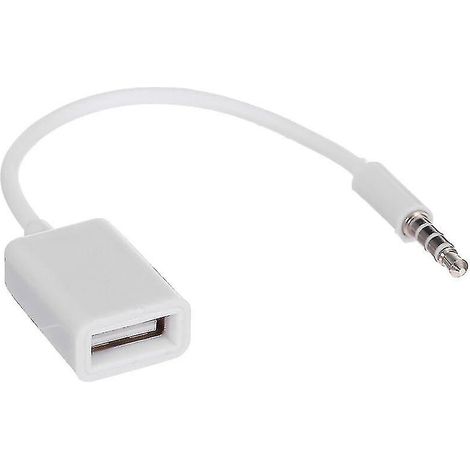 Cable adaptador USB hembra a jack 3.5mm AUX macho 0.20 M Blanco (1/5)