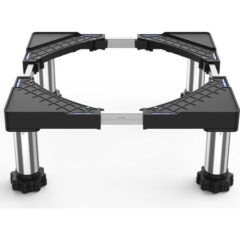 Socle réglable pour lave-linge, sèche-linge et congélateur, supporte une charge de 350 kg, largeur réglable de 44,5 à 67 cm, hauteur réglable de 18 à 22 cm, noir (1/5)