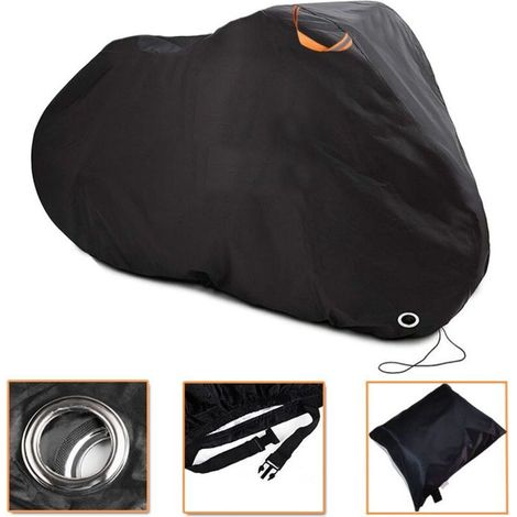Housse pour 2 vélos, housse de protection extérieure imperméable en polyester, protection UV contre la pluie, la neige et la poussière pour vélos de course, motos, scooters et VTT (200×110×85cm) (1/3)