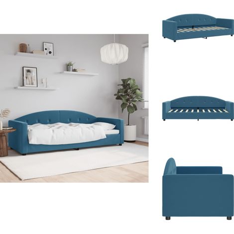 The Living Store Tagesbett Blau 80x200 cm Samt - Sofa (1/5)