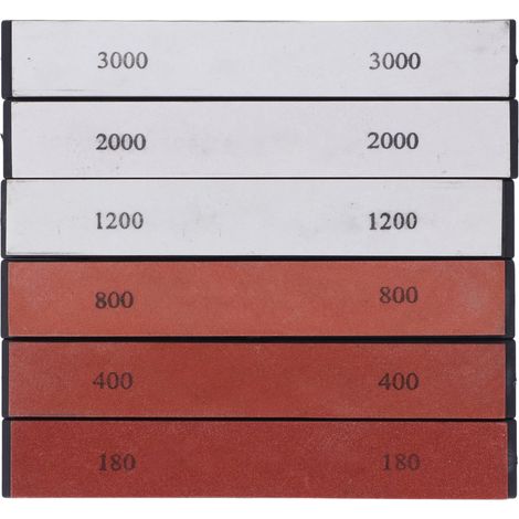6-teiliges Schleifstein-Set (Körnung 180/400/800/1200/2000/3000) für Messer und Klingen