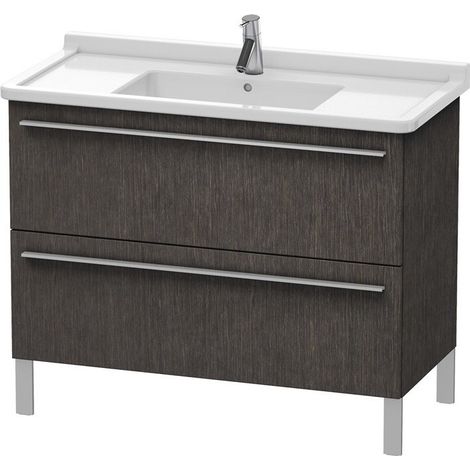 Unità Duravit X-Large Vanity da parete 6537, 2 cassettoni, 1000 mm per Starck 3 030410, Colore (anteriore/corpo): impiallacciato in vero legno di quercia scuro spazzolato e vero legno - XL653707272