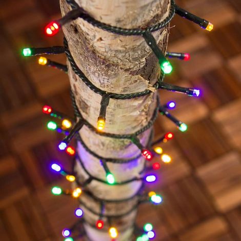 Lotti chaine chaine 40 mt se'rie 1000 led lumie'res de Noel 5 mm multicolore reflex rgb avec 8 jeux lumineux et cable me'moire vert pour exte'rieur et inte'rieur Multicolor 40 metri - 1000 Led (1/5)