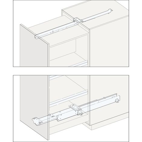 Hawa Hochschrankauszug Hawa Forte, Typ 480 mm, RAL 7035, Tragkraft 170 kg (1/5)