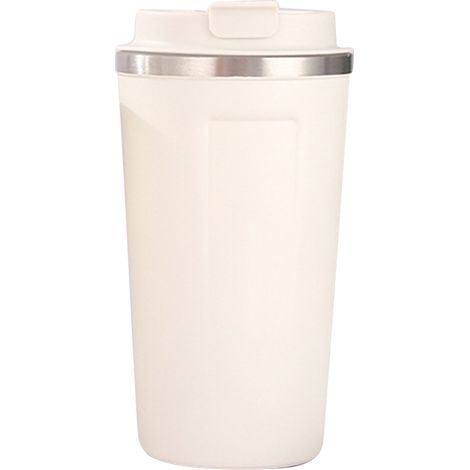 Tasse isotherme en acier inoxydable 304 avec couvercle et verrouillage de sécurité, grande capacité (510 ml), idéale pour le bureau (blanc). (1/5)