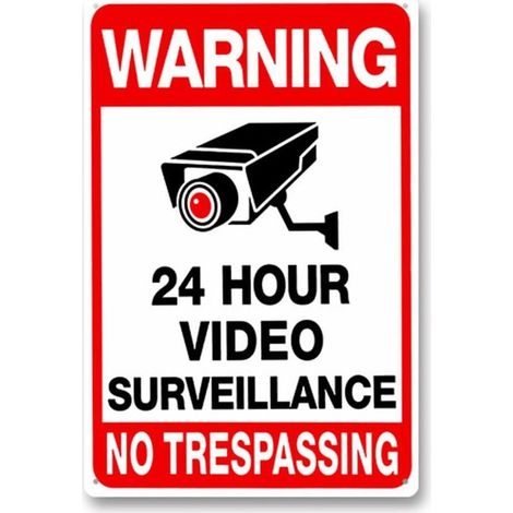 Panneau de vidéosurveillance en tôle, avec trous en forme de croissant et coins arrondis, durable (1/5)