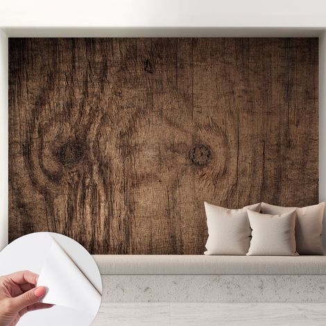 Papier peint autocollant avec imprimé pour décoration intérieure pour rénovation a motif Bois rustique 208x146 cm (1/5)