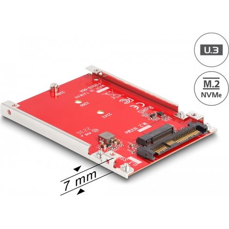Delock Convertidor de 2.5 U.3 SFF-8639 a Ranura M NVMe M.2 - 7 mm