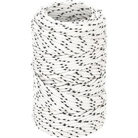 Corde de bateau tressée, blanche, 2 mm x 25 m, polyester (1/5)