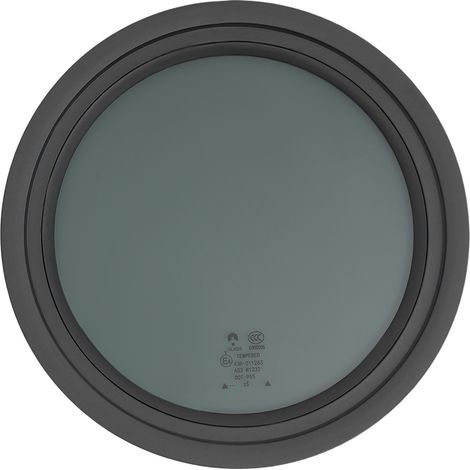 Fenêtre ronde pour camping-car - Fenêtre fixe ronde avec anneau décoratif - Fenêtre teintée intégrée - Verre trempé de 33 cm - Fenêtre basculante pour camping-car (1/5)