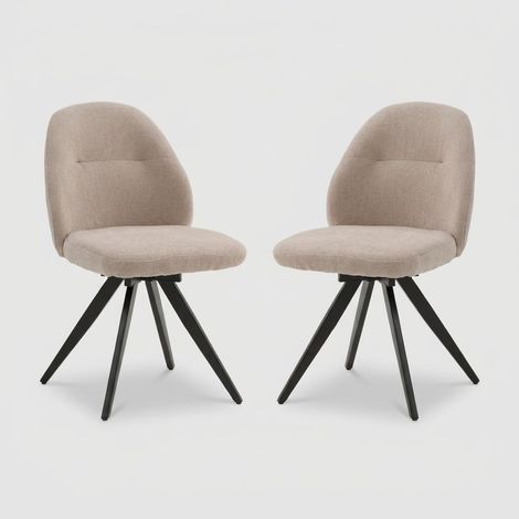 2er-Set gepolsterte Esszimmerstühle für Wohnzimmer Giorgia - Beige (1/5)