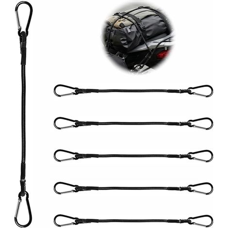 6 Tendeurs Élastiques Mousqueton 30 cm – Voiture, Moto (1/5)