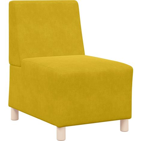 Modular Sofa Unit Armless Yellow 55 cm Velvet vidaXL (1/4)