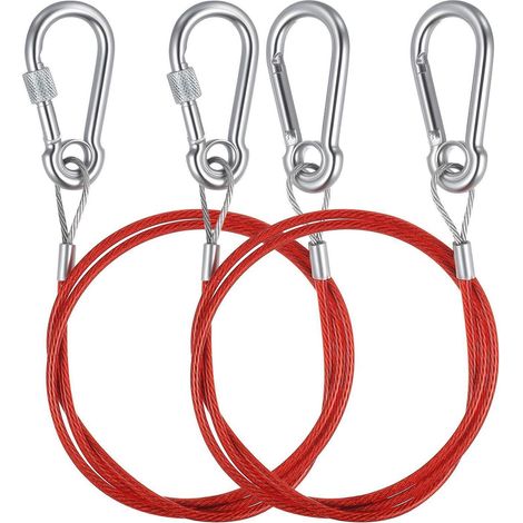 Câble de sécurité pour remorque et caravane, 2x1m, 4mm, avec mousquetons (1/5)