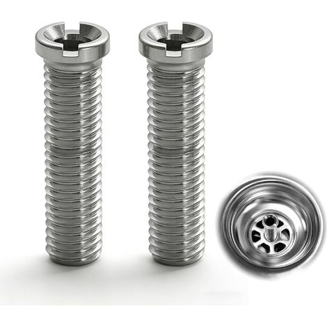 2 Pièces Vis Creuses Pour Éviers, M12x45mm Vis Creuses en Acier Inoxydable, Accessoires de Bouchon de Crépine de Panier D'Évier, pour Remplacer les viss de Filtre de l'Évier de Cuisine (1/5)