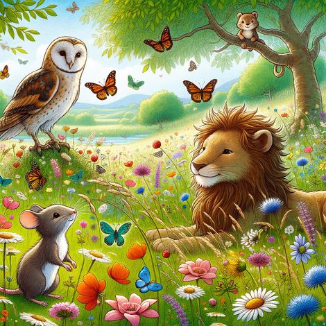 Papier peint panoramique Enfants - Animaux - 130 cm x 130 cm (1/2)