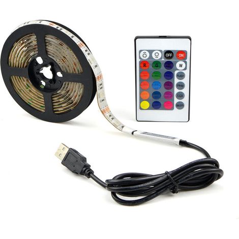 Bandes lumineuses LED USB, 5V, 2 mètres, 120 LED blanc chaud avec port USB (1/5)
