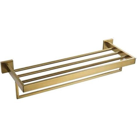 Rack porte-serviettes doré brossé 60 cm, Petra (1/5)