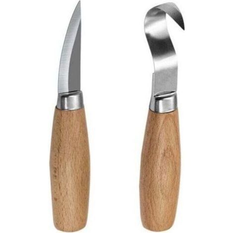 Couteau de Sculpture Bois, XU, Outils Découper Cuillère pour Sculpteurs Droitier