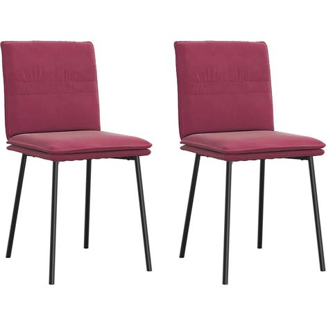vidaXL Sedie da Pranzo 2 pz Rosso Vino in Velluto (1/5)