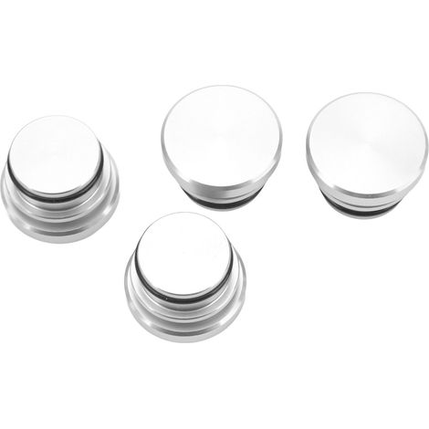 4 prises allume-cigare en alliage d'aluminium, bouchons de protection pour prise 12V, housses antipoussière pour véhicules, argenté (1/5)