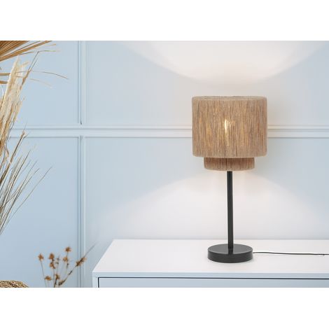 Große Tischleuchte SMILLA aus Jute Natur im Boho Stil, Höhe 45cm
