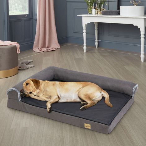 BingoPaw Orthopedic Dog Bed Chaise Lounge Pillow Headrest Pet Bed Sofa, Extra Extra Large 135 x 100 x 28cm