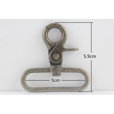 Mousqueton - 50 mm - Anti-bronze Anti-laiton - Pour Sac Main Artisanat - Lot De 6 (1/5)