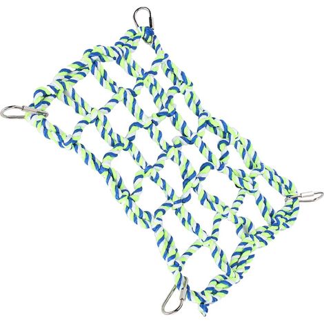 Hamac pour petits animaux de compagnie, en corde tressée et filet d'escalade, pour perroquets, écureuils et planeurs de sucre (1/5)