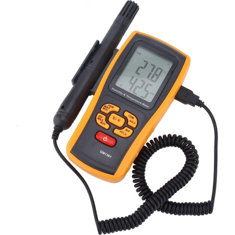 Thermomètre numérique GM1361 avec hygromètre - thermomètre industriel portable, compatible sondes thermocouple type K, mesure température et humidité (piles non incluses) (1/5)