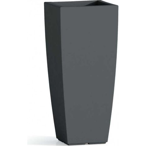 Vaso in resina quadrato mod. Agave 40x40 cm h 90 grigio