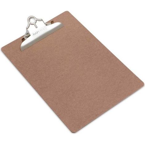 Porte-bloc - Pour documents A5 - Bois - Clip métal - Rapesco