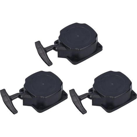 3-teiliges Set Seilzugstarter-Rollenmechanismus, Gartengerätezubehör für 40-5 Stahlseil, komplett schwarz