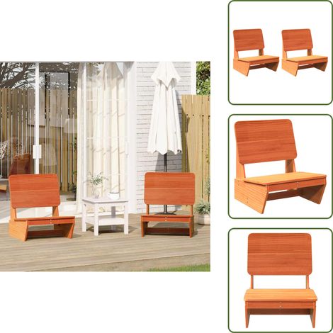 Gartenstühle 2 Stk. Wachsbraun 60x64x70,5 cm Massivholz Kiefer - Gartenstuhl - Gartenstühle - Relaxstuhl - Relaxsessel (1/5)