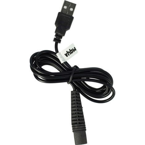 Câble de charge compatible avec Braun Series 3 3040 wet & dry, 3090cc, 3045s, 3050cc, 3070cc rasoir Câble d'alimentation, 120 cm, noir (1/5)