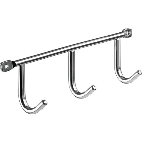 Hettich Garderobenleiste 3 Haken 20,0 x 5,2 x 3,5 cm verchromt Hakenleisten