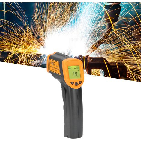 Thermomètre infrarouge haute précision -32°C à 380°C, affichage LCD, conversion Fahrenheit/Celsius, alimenté par batteries AAA (1/5)