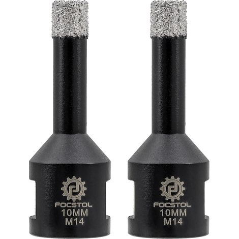Foret Diamant - 2 pièces 10mm Scie Cloche Diamant Brasée Sous Vide pour Porcelaine Carrelage Céramique Marbre Granit Quartz M14 Filetage (1/5)